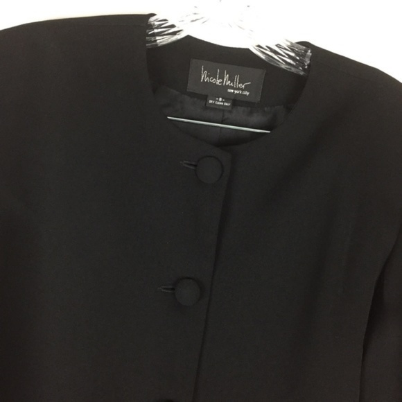 Nicole Miller Vintage Black & White Jacket Checkered Cuffs - Size 8 - Picture 7 of 7